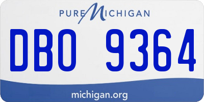 MI license plate DBO9364