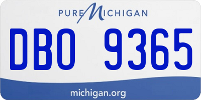 MI license plate DBO9365