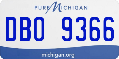 MI license plate DBO9366