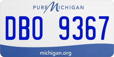 MI license plate DBO9367