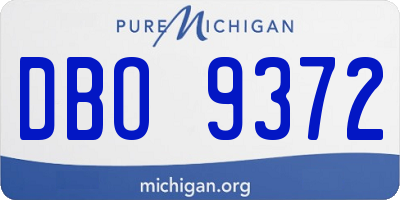 MI license plate DBO9372