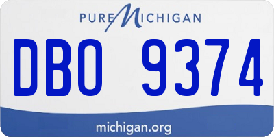 MI license plate DBO9374