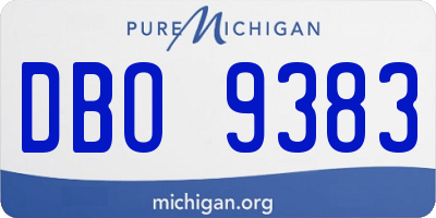 MI license plate DBO9383