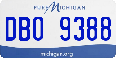 MI license plate DBO9388