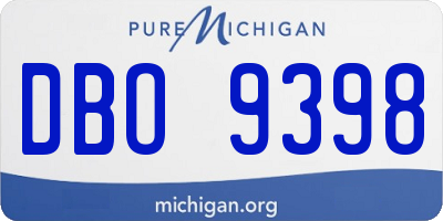 MI license plate DBO9398
