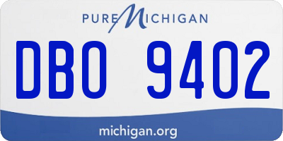 MI license plate DBO9402
