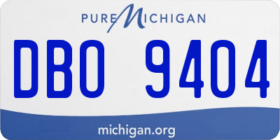 MI license plate DBO9404