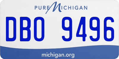 MI license plate DBO9496