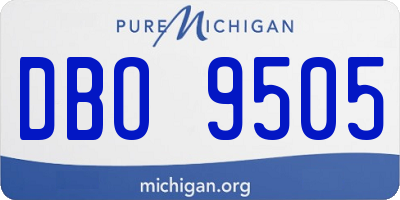 MI license plate DBO9505