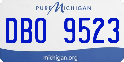 MI license plate DBO9523
