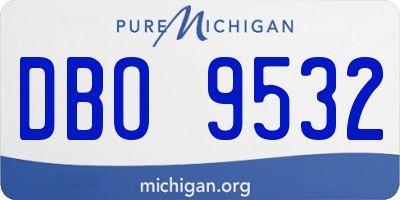 MI license plate DBO9532