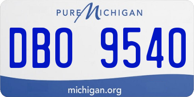MI license plate DBO9540