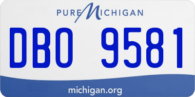 MI license plate DBO9581