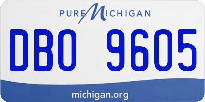 MI license plate DBO9605