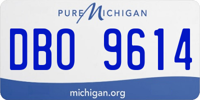 MI license plate DBO9614