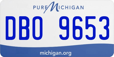 MI license plate DBO9653