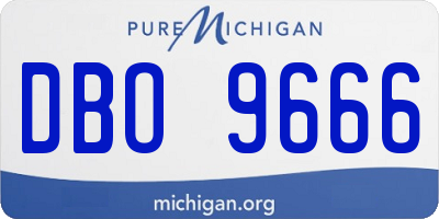 MI license plate DBO9666