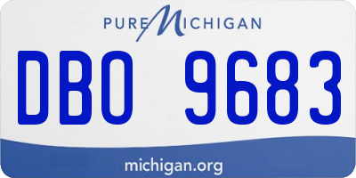 MI license plate DBO9683