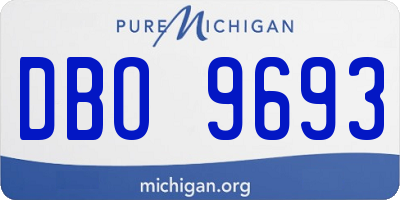 MI license plate DBO9693
