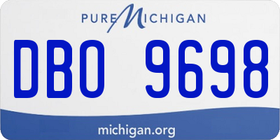 MI license plate DBO9698