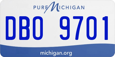 MI license plate DBO9701