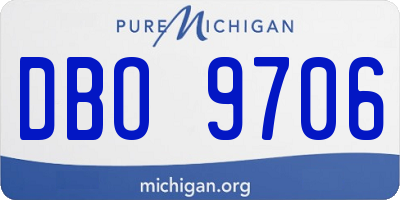 MI license plate DBO9706