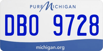 MI license plate DBO9728
