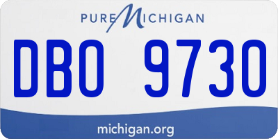 MI license plate DBO9730