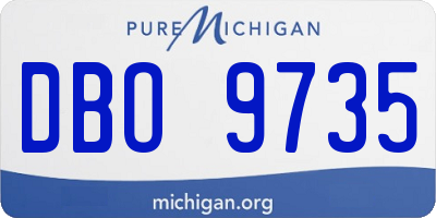 MI license plate DBO9735