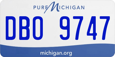 MI license plate DBO9747