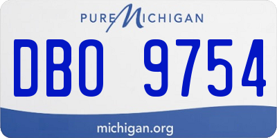 MI license plate DBO9754