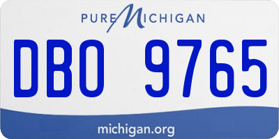 MI license plate DBO9765