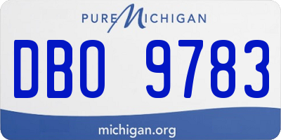 MI license plate DBO9783