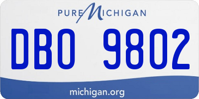 MI license plate DBO9802