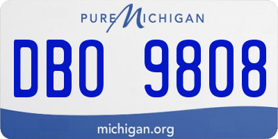 MI license plate DBO9808