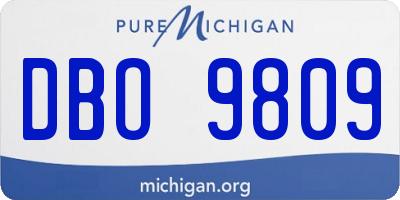 MI license plate DBO9809