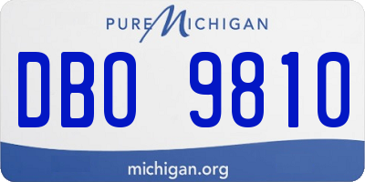 MI license plate DBO9810