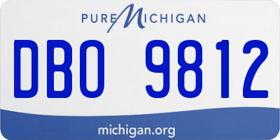 MI license plate DBO9812