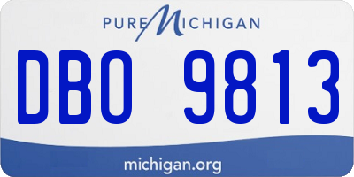 MI license plate DBO9813