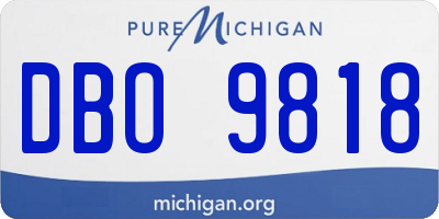 MI license plate DBO9818