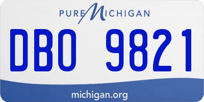 MI license plate DBO9821