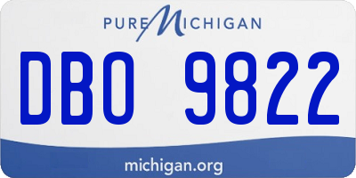 MI license plate DBO9822