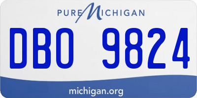 MI license plate DBO9824