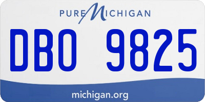 MI license plate DBO9825
