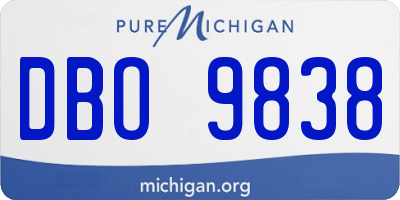 MI license plate DBO9838