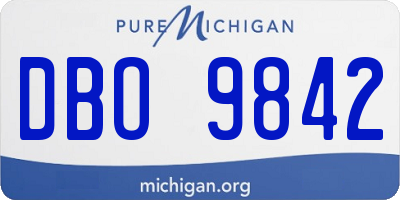 MI license plate DBO9842