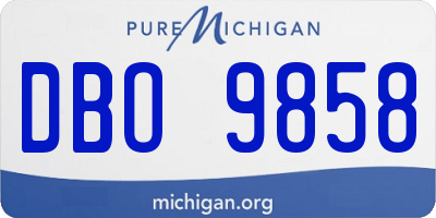MI license plate DBO9858