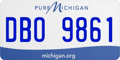 MI license plate DBO9861