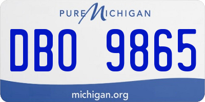 MI license plate DBO9865