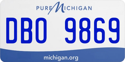 MI license plate DBO9869
